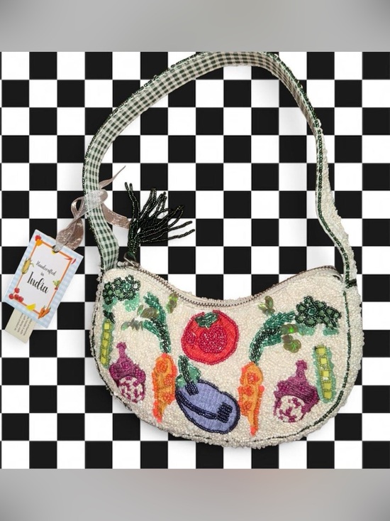 handcrafted in Handbags - Viral Beaded Tomato Carrot Shoulder Bag